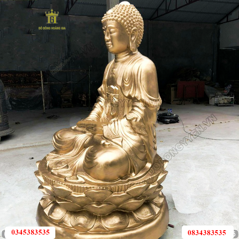 Tượng Phật đồng nguyên chất cao cấp cúng tiến
