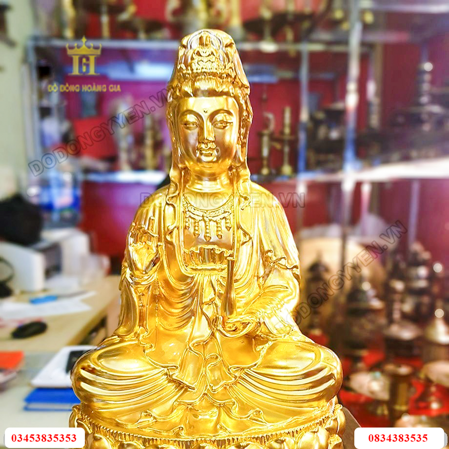 Tượng Phật quan âm dát vàng vô cùng tinh xảo