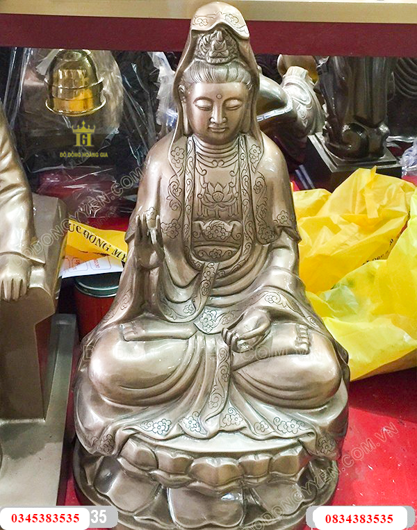 Tượng Phật bằng đồng đỏ cao cấp