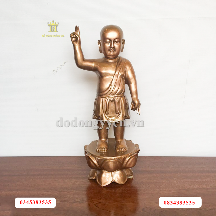 Tượng Phật Đản bằng đồng đỏ nguyên chất