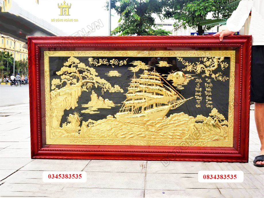 Tranh Thuận buồm xuôi gió dát vàng cao cấp