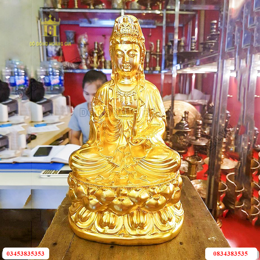 Tượng Phật quan âm bồ tát dát vàng cao cấp